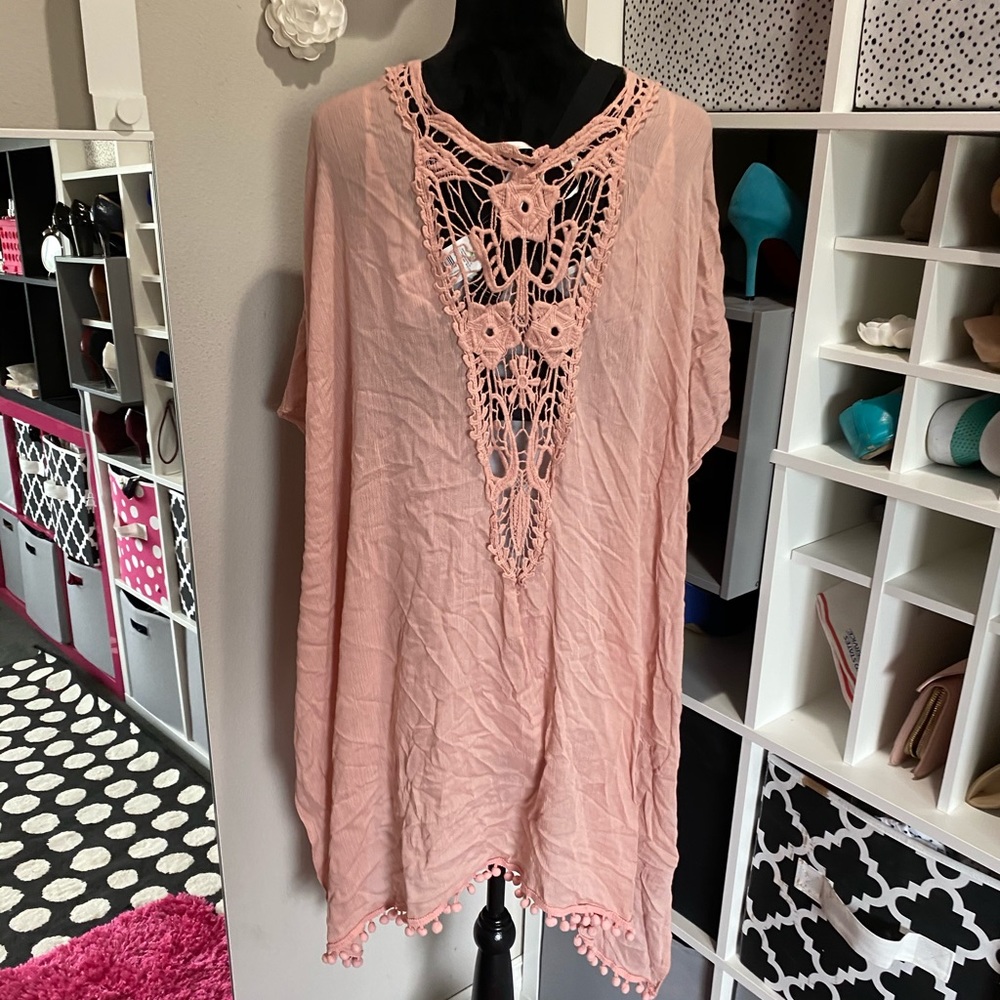 Pink Lace Kimono - Picture 2 of 5